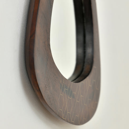 Wooden Mirror with Brass Detailing